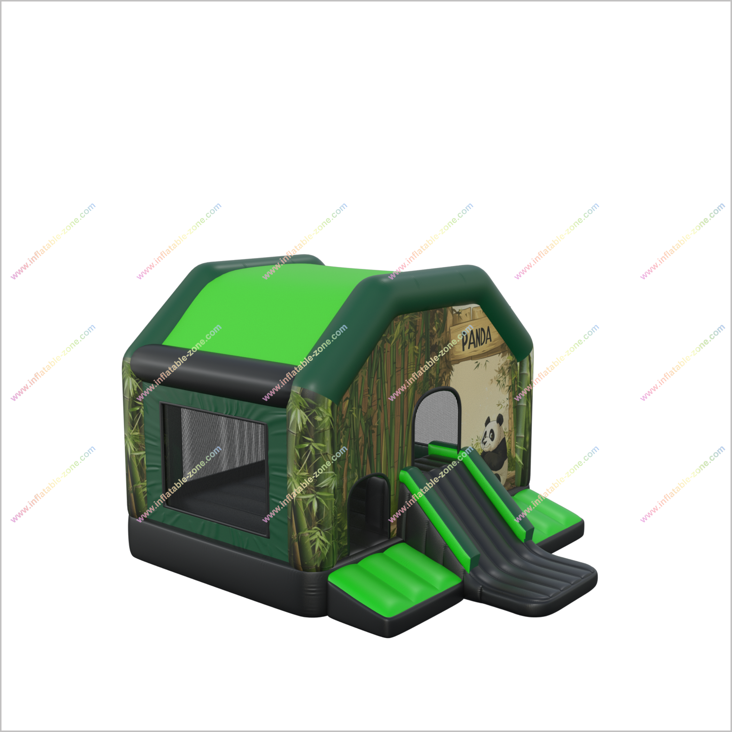 Panda Theme Inflatable Castle With Slide Bouncing Near Me Bamboo Jungle Bounce House Slide Combo Rental - Inflatable-Zone