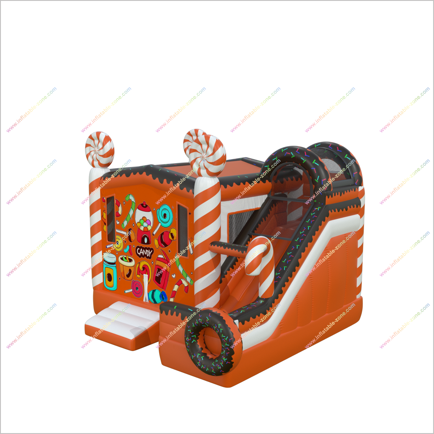 Candy Themed Party Inflatable Castle Slide Jumping Area Bounce House With A Slide Combo Inflatable Bouncers - Inflatable-Zone