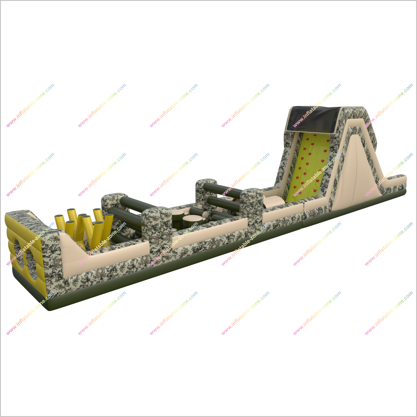 Army Inflatable Assault Course Inflatable Obstacle Race Commercial Inflatable Obstacle Course With Slide - Inflatable-Zone