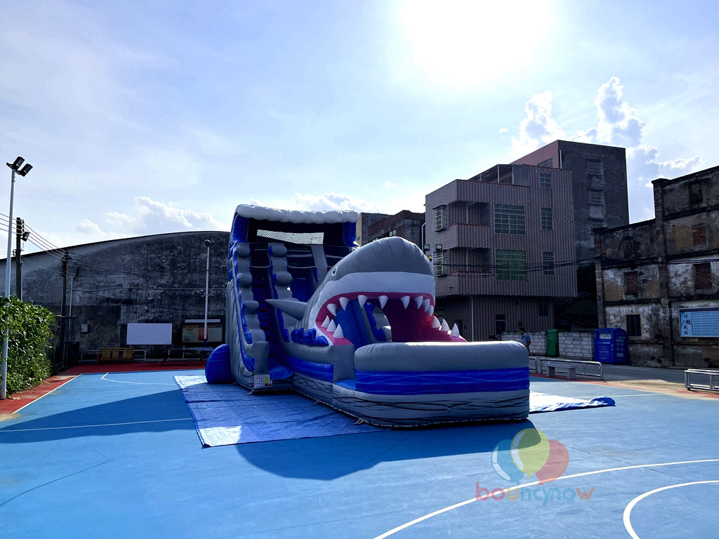 Commercial Grade High-Quality Fun Shark Inflatable Water Slide Safe for Parties Events