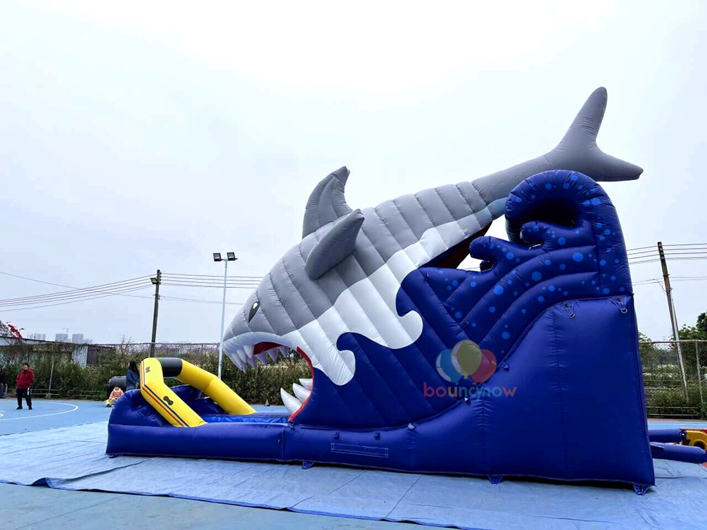 Commercial Inflatable Shark Water Slide with Pool for Playground Easy Setup and Safe Design