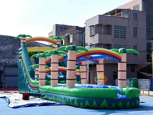 Kids Inflatable Water Slide with Palm Tree Design Exciting Water Fun Ideal for Family Gatherings & Parties & Events