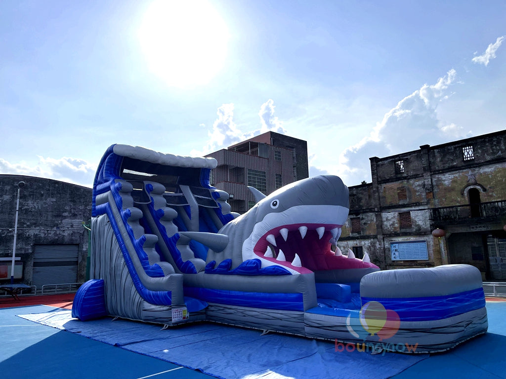 Commercial Grade High-Quality Fun Shark Inflatable Water Slide Safe for Parties Events