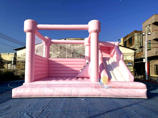 Large Pink Bounce House Safe and Fun Inflatable Perfect for Kids' Parties and Events