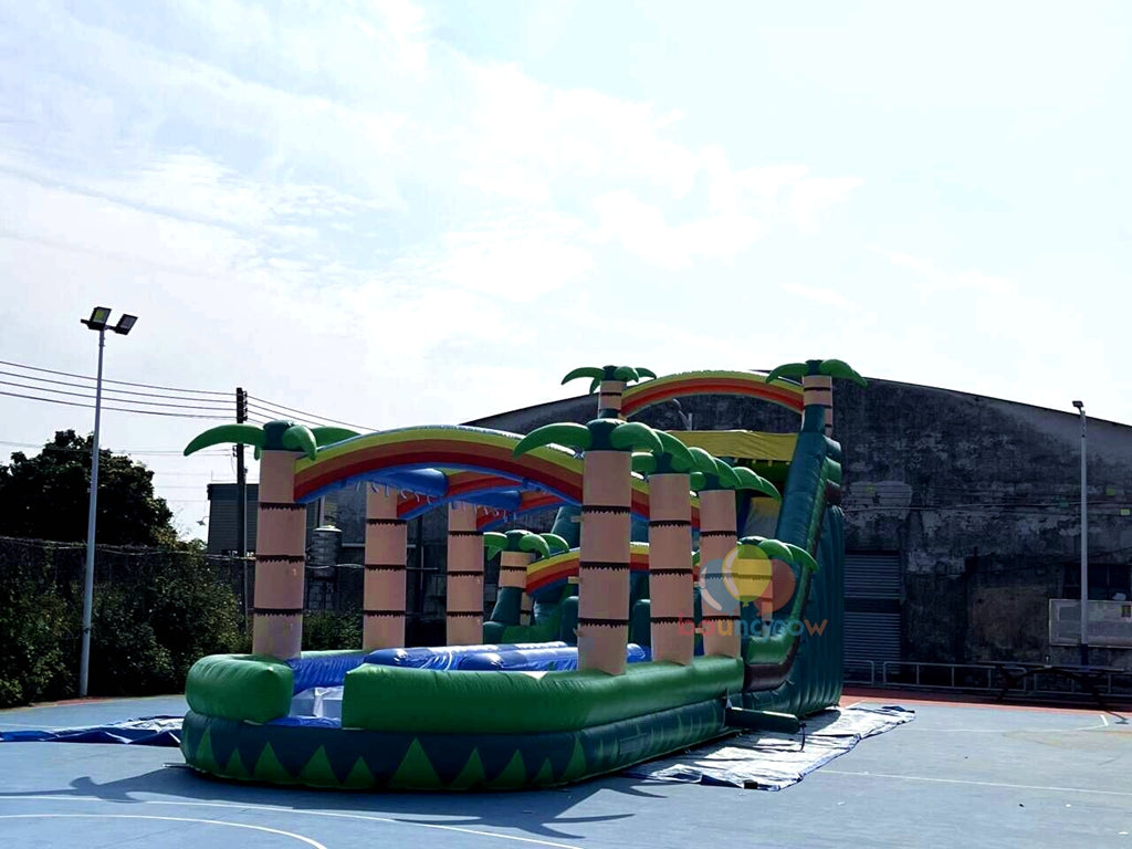 Kids Inflatable Water Slide with Palm Tree Design Exciting Water Fun Ideal for Family Gatherings & Parties & Events