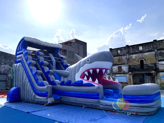 Commercial Grade High-Quality Fun Shark Inflatable Water Slide Safe for Parties Events