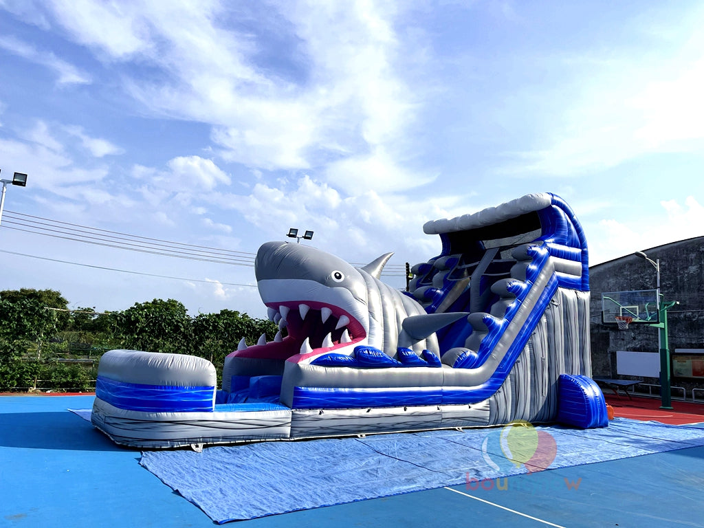 Commercial Grade High-Quality Fun Shark Inflatable Water Slide Safe for Parties Events