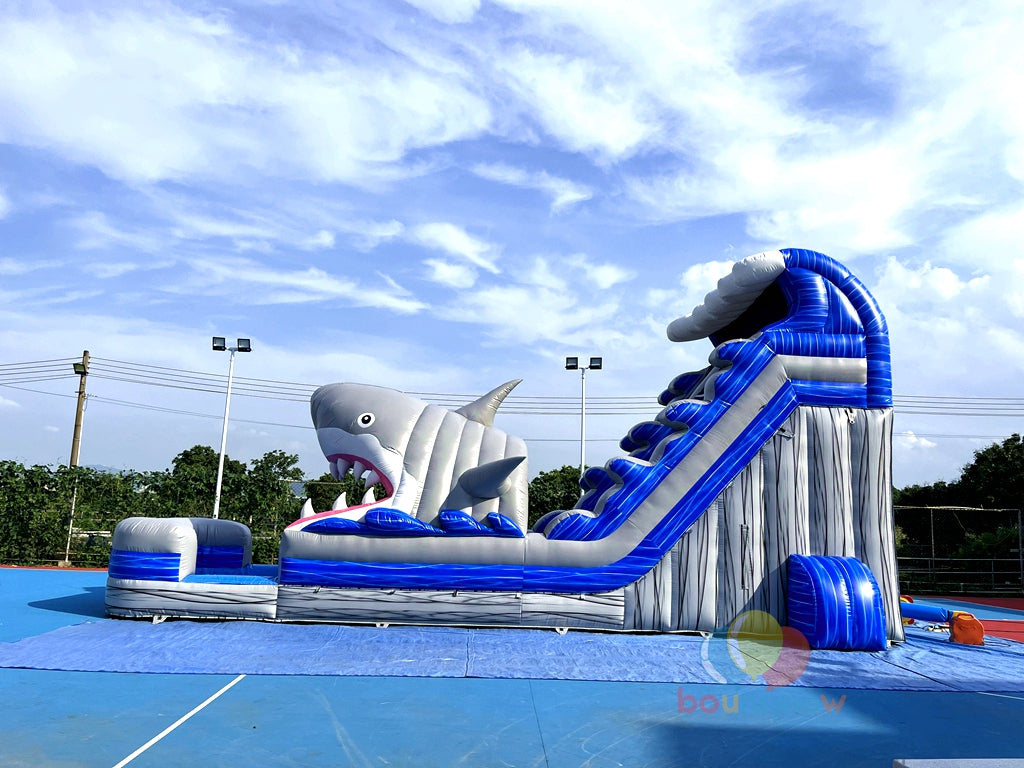 Commercial Grade High-Quality Fun Shark Inflatable Water Slide Safe for Parties Events