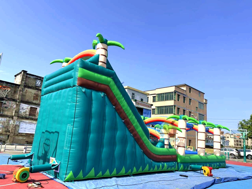 Kids Inflatable Water Slide with Palm Tree Design Exciting Water Fun Ideal for Family Gatherings & Parties & Events