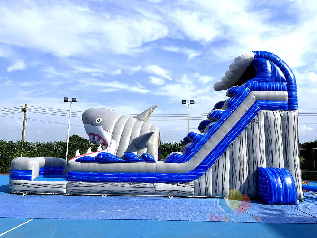 Commercial Grade High-Quality Fun Shark Inflatable Water Slide Safe for Parties Events