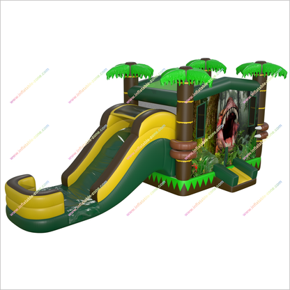 Tropical Bounce House Slide Combo Local Inflatable Rentals Bounce Castle With Water Slide Happy Hop Splash Pool - Inflatable-Zone