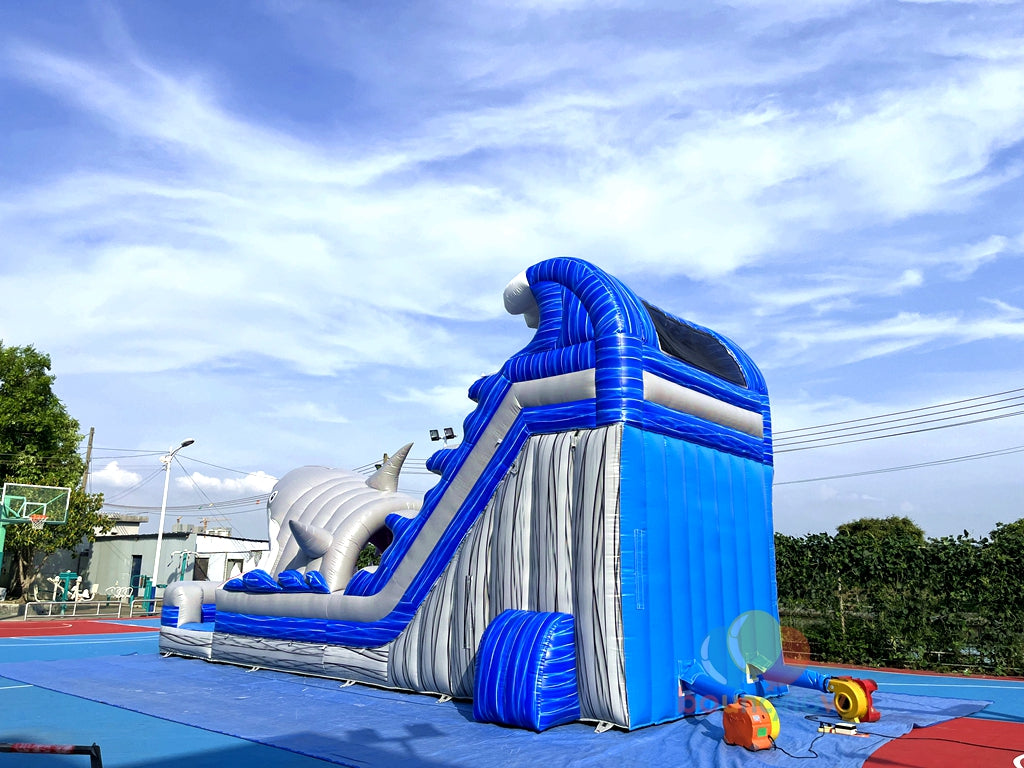 Commercial Grade High-Quality Fun Shark Inflatable Water Slide Safe for Parties Events