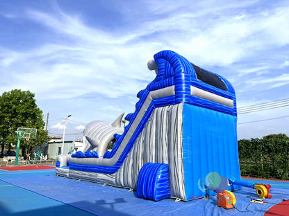 Commercial Grade High-Quality Fun Shark Inflatable Water Slide Safe for Parties Events