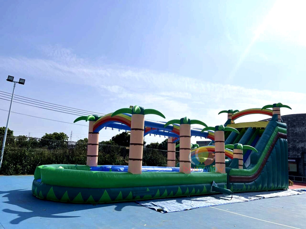 Kids Inflatable Water Slide with Palm Tree Design Exciting Water Fun Ideal for Family Gatherings & Parties & Events