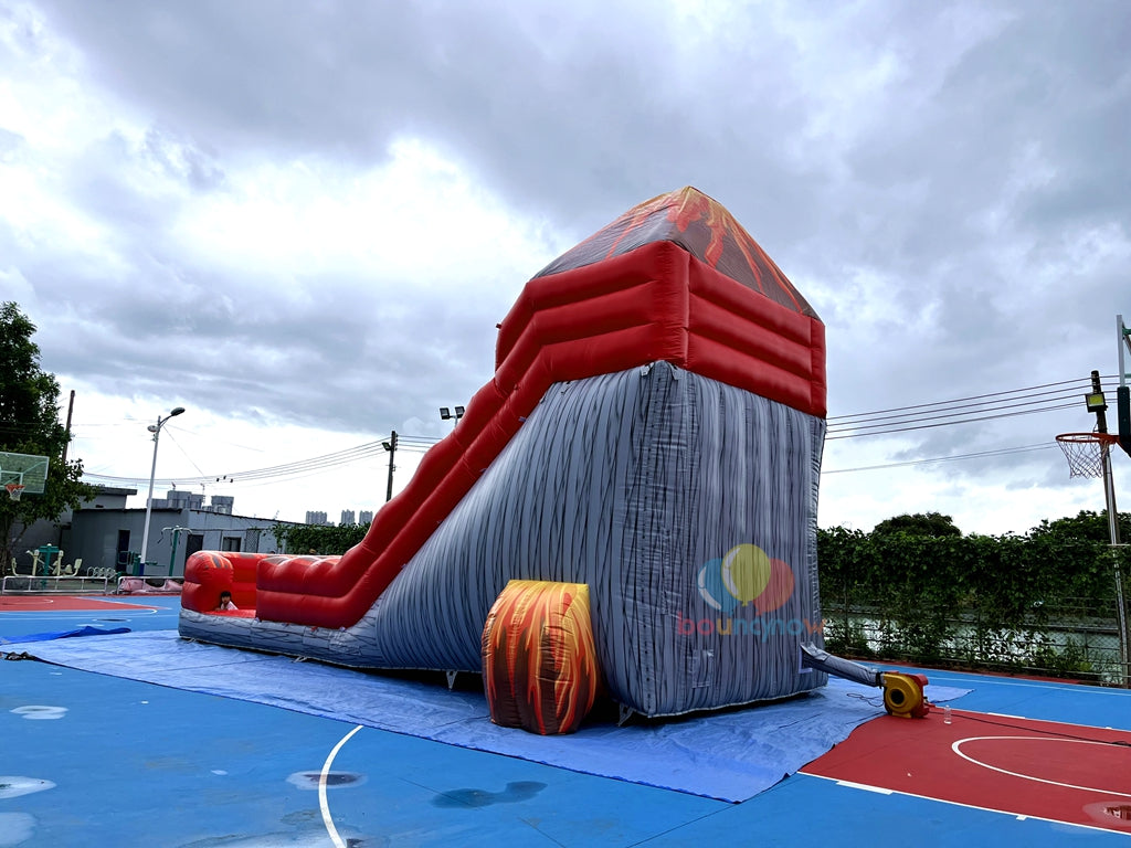 Exciting Volcano Themed Inflatable Water Slide Outdoor Play Adventure erfect for Family Gatherings