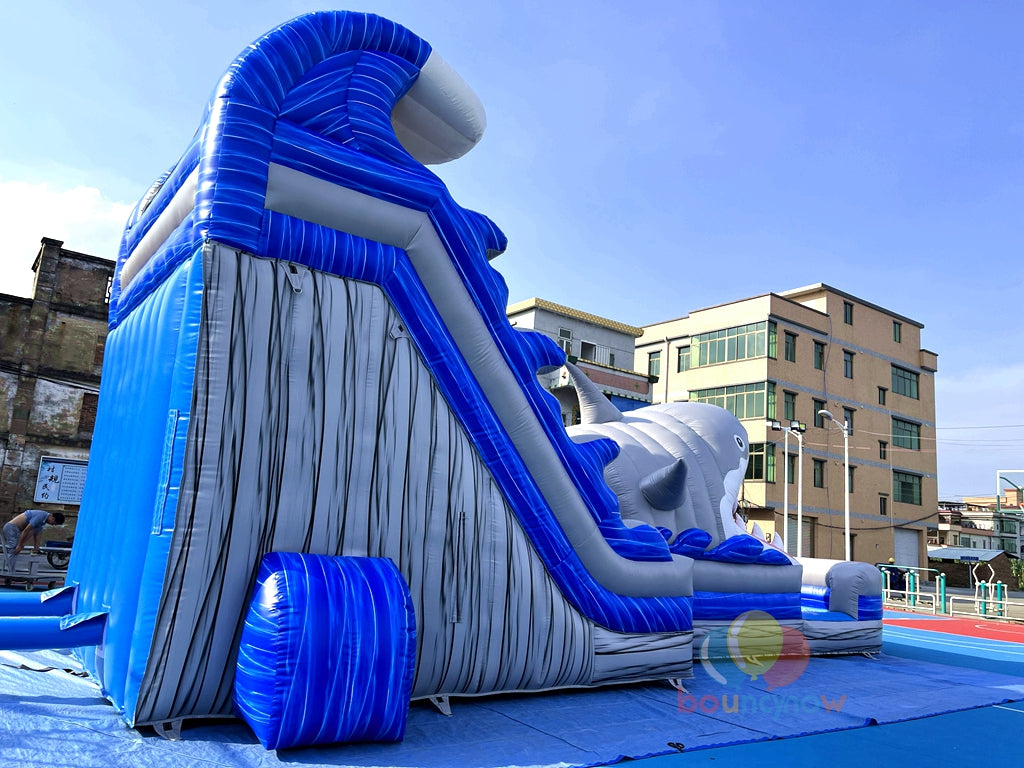 Commercial Grade High-Quality Fun Shark Inflatable Water Slide Safe for Parties Events