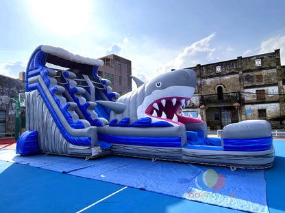 Commercial Grade High-Quality Fun Shark Inflatable Water Slide Safe for Parties Events