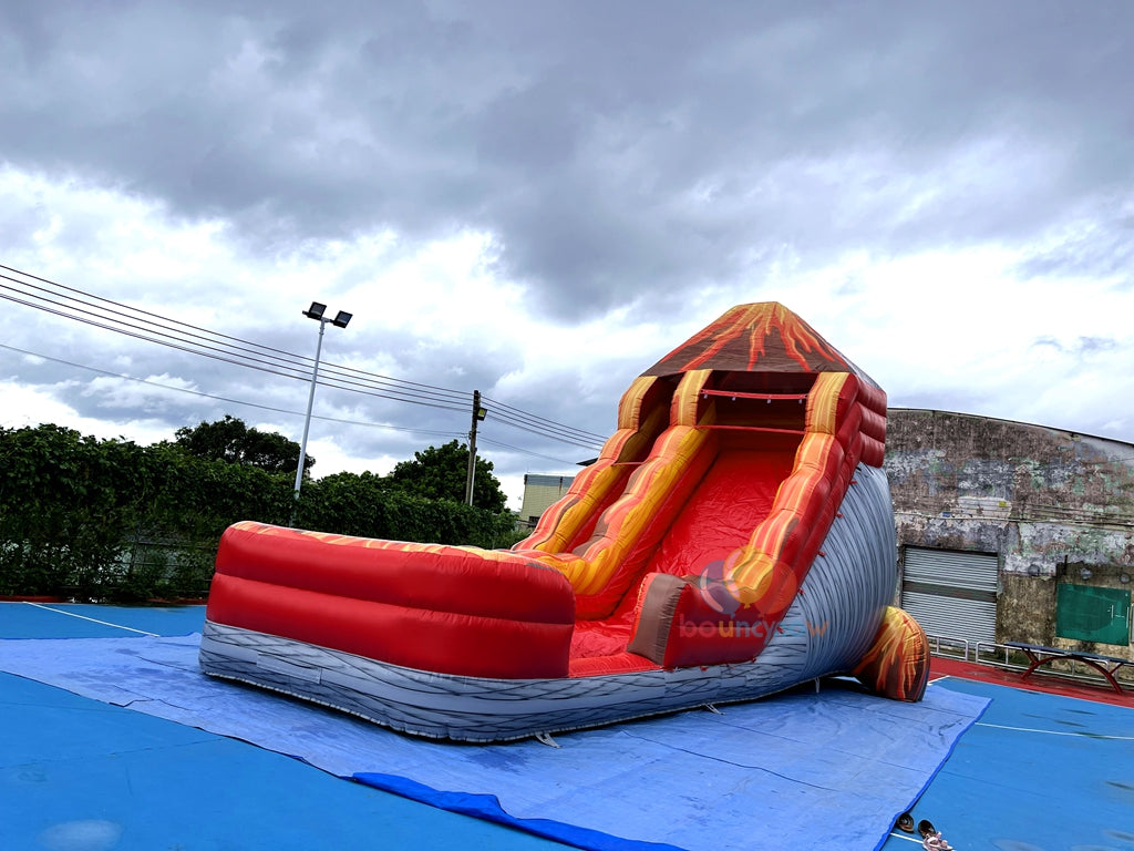Exciting Volcano Themed Inflatable Water Slide Outdoor Play Adventure erfect for Family Gatherings