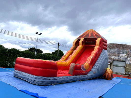 Exciting Volcano Themed Inflatable Water Slide Outdoor Play Adventure erfect for Family Gatherings