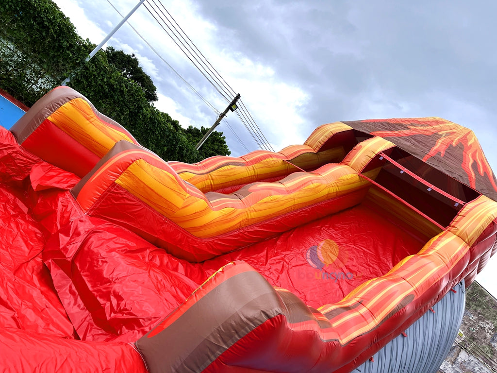 Exciting Volcano Themed Inflatable Water Slide Outdoor Play Adventure erfect for Family Gatherings
