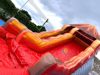 Exciting Volcano Themed Inflatable Water Slide Outdoor Play Adventure erfect for Family Gatherings