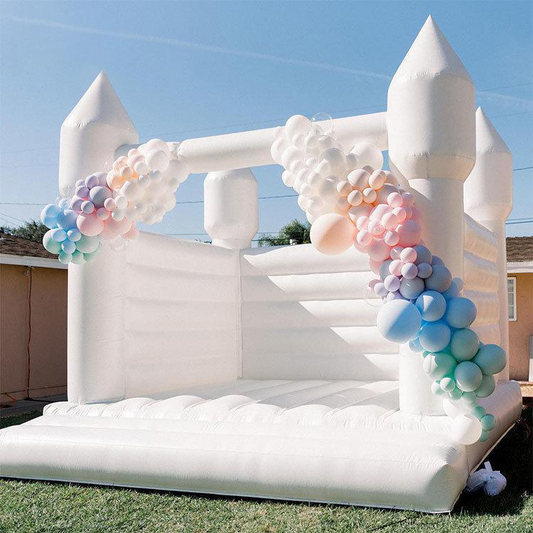 White Wedding Bounce House, Romantic White Bouncy Castle - Inflatable-Zone