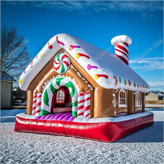 Christmas Candyland Theme Party Childrens Bounce House Fun Winter Activities Inflatable Jumping Castle Rental - Inflatable-Zone