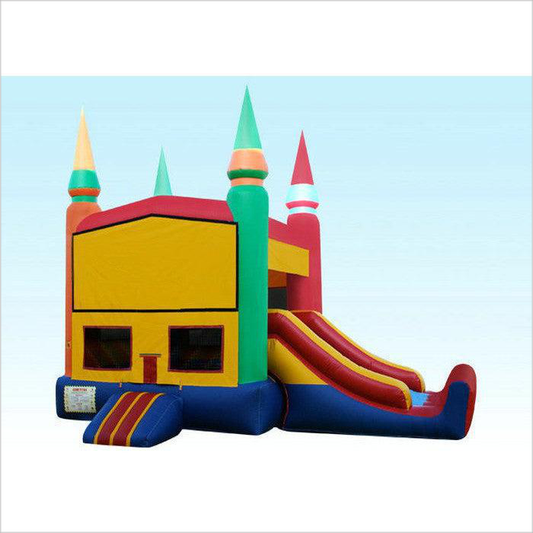 22Ft Rainbow Module Castle Inflatable Bouncer Combo With Digital Printing - Inflatable-Zone