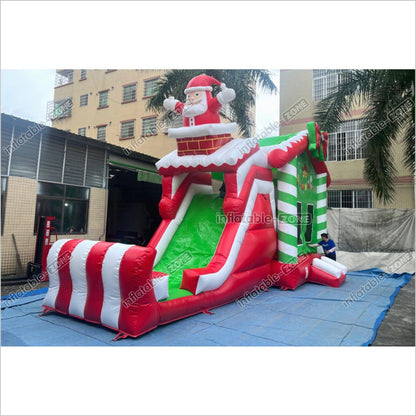 Christmas Santa House Of Bounce Slide Combo Inflatable Water Bouncer Jumping Castle Business For Sale - Inflatable-Zone