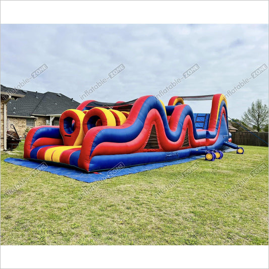 Inflatable Obstacle Course Bounce House, Commercial Race Obstacles Bounce Castle With Inflatable Slide For Outdoor Backyard - Inflatable-Zone