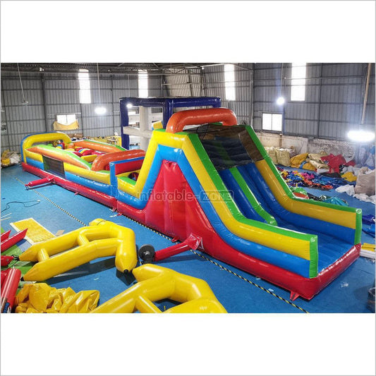Commercial Amusement Park Inflatable Obstacle Course Slip And Slide Sports Games By Bounce - Inflatable-Zone