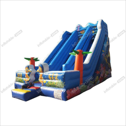 Sea Animal Inflatable Water Slide For Ocean Children Jumping Castle Inflatable Bouncer With Big Slide Outdoor - Inflatable-Zone
