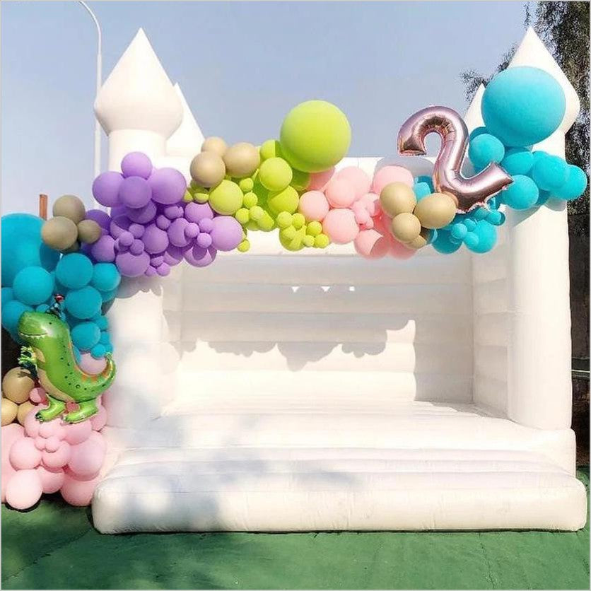 White Gorgeous Inflatable Wedding Bouncer Outdoor Bounce House Jumping Bouncy Castle For Kids Birthday Party - Inflatable-Zone