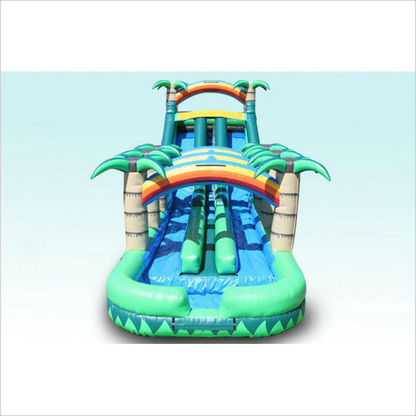 Rainbow Big Inflatable Water Slides , Kids / Adults Blow Up Slip And Slide - Inflatable-Zone