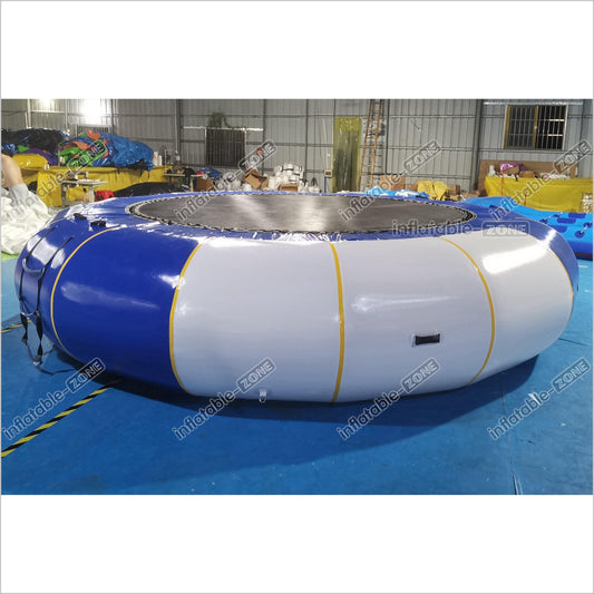 Giant Inflatable Water Trampoline Round Inflatable Water Jumping Bouncer With Ladder For Sports - Inflatable-Zone