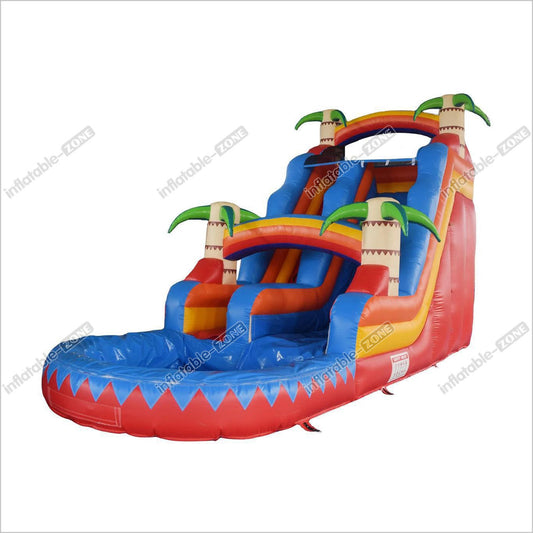 Tropical Inflatable Water Slide Best Backyard Blow Up Waterslide Jumper With Slide And Pool - Inflatable-Zone