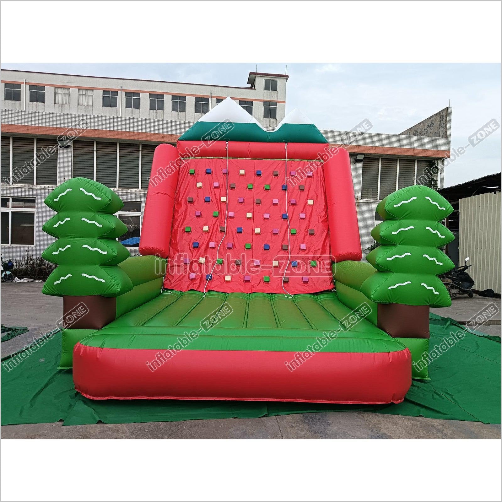 Inflatable Forest Theme Climbing Wall Bouncer Red And Blue Inflatable Sports Climbing Game - Inflatable-Zone