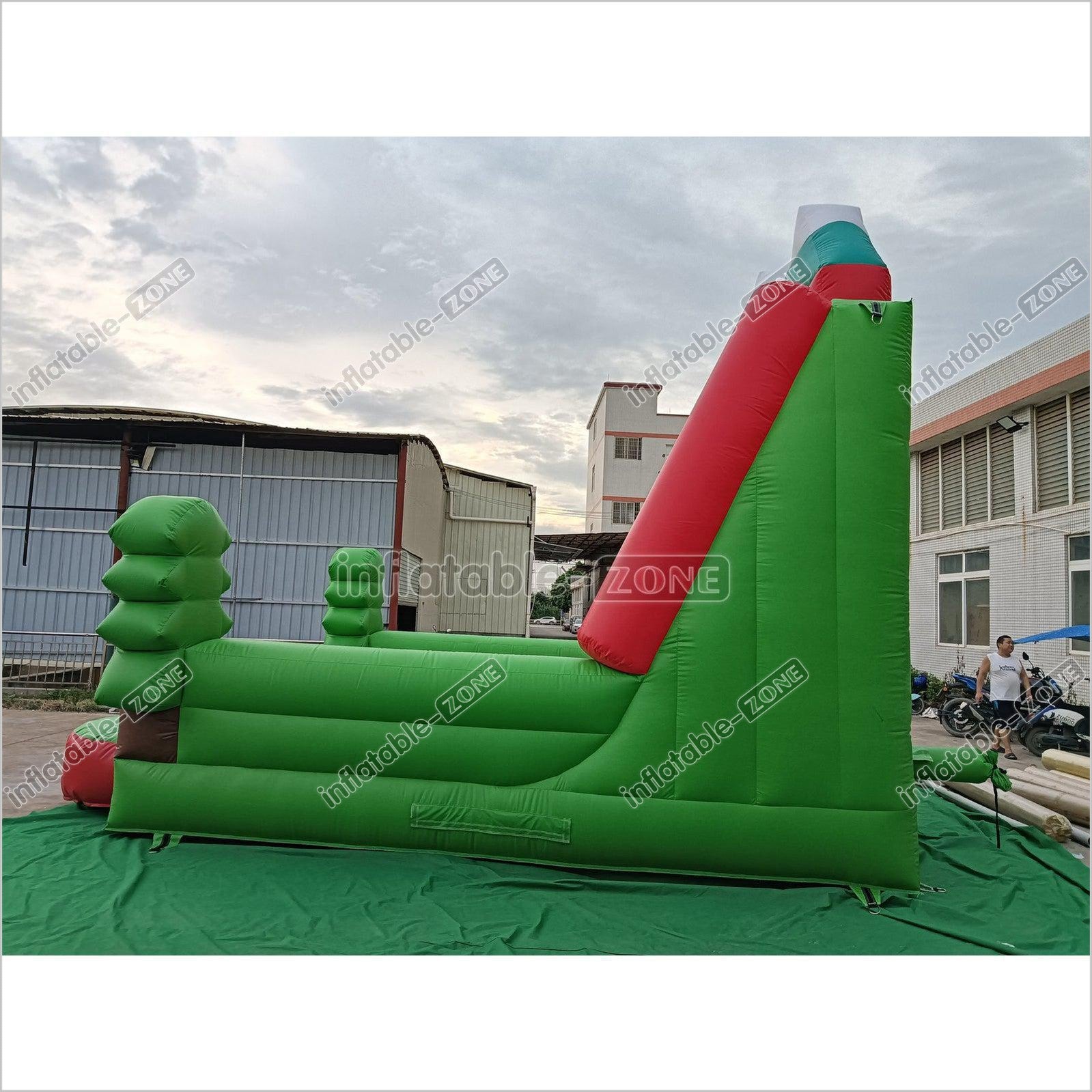Inflatable Forest Theme Climbing Wall Bouncer Red And Blue Inflatable Sports Climbing Game - Inflatable-Zone