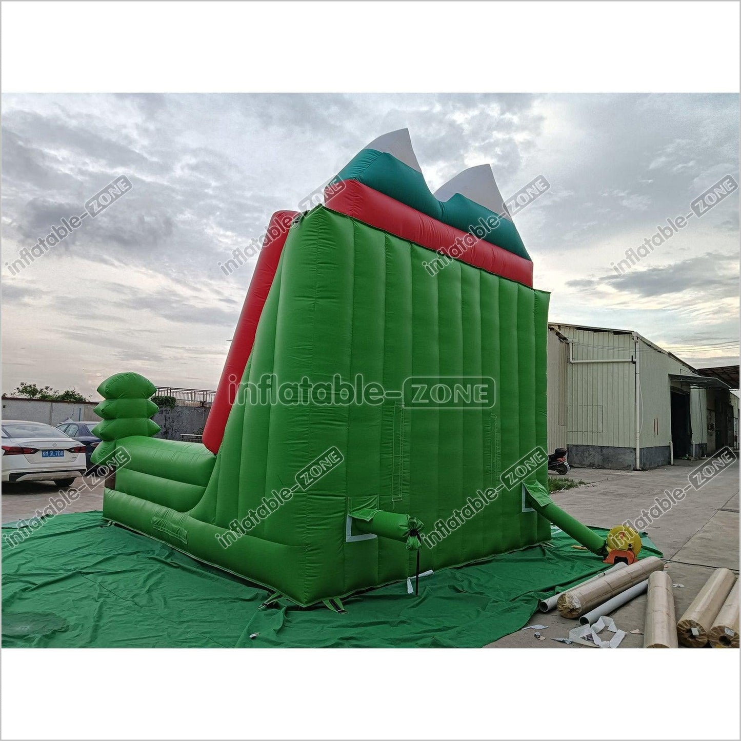 Inflatable Forest Theme Climbing Wall Bouncer Red And Blue Inflatable Sports Climbing Game - Inflatable-Zone