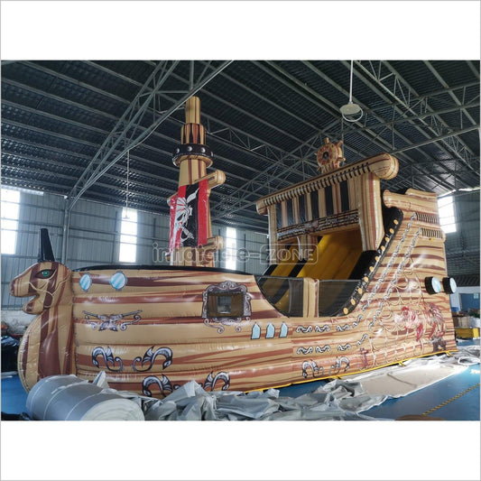 Inflatable Pirate Ship Slide Bouncy House Blow Up Slide Jumper - Inflatable-Zone