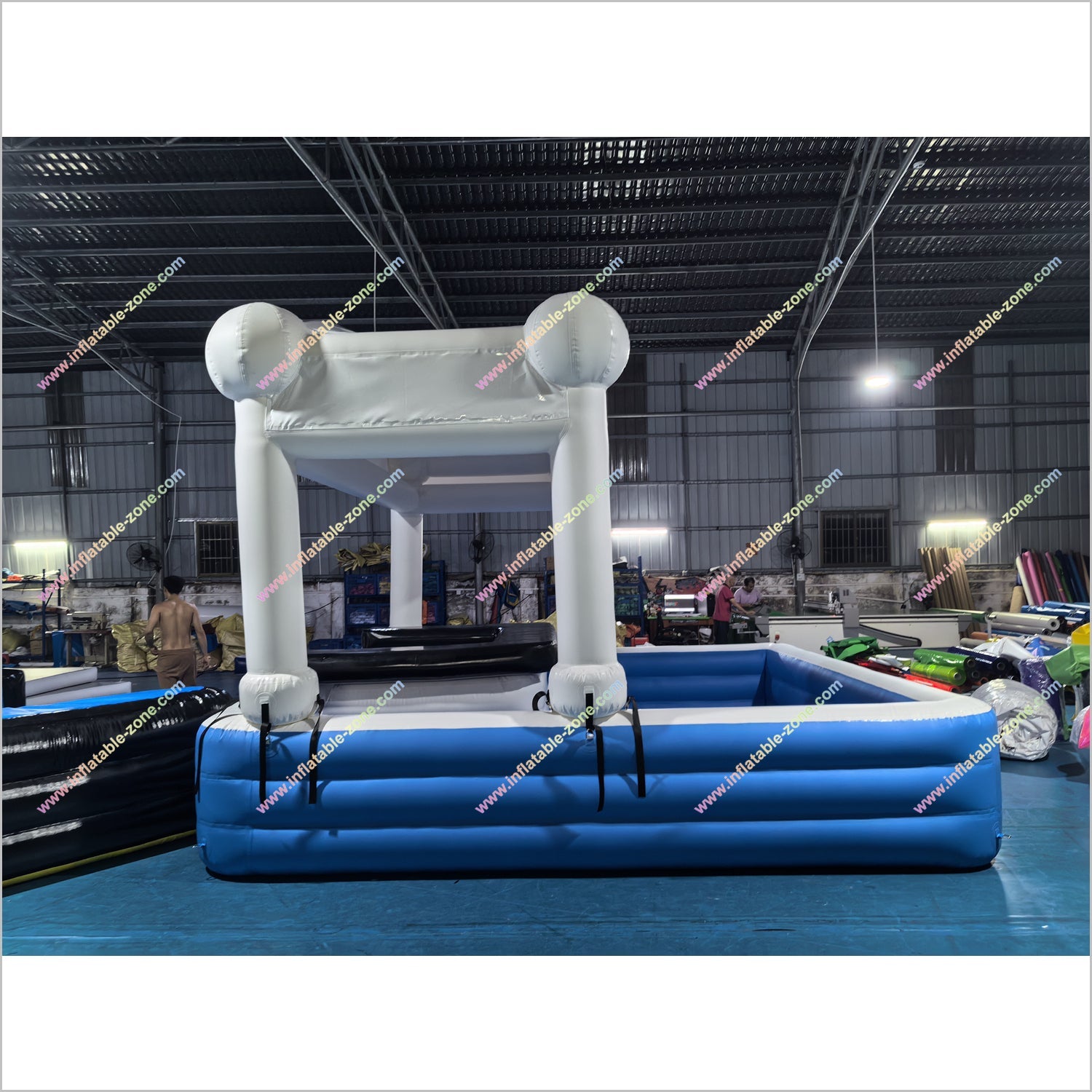 White Blue Black Inflatable Pool Bar Sport Bar Pool Table Inflatable Soft Play Near Me Floating Pool Toy - Inflatable-Zone