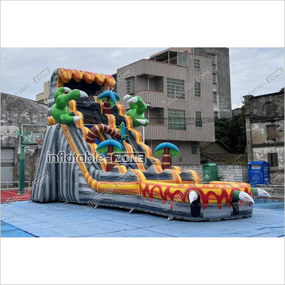 Blow Up Dinosaur Inflatable Slide Play Pool With Slide Birthday Party Water Slide Near Me - Inflatable-Zone
