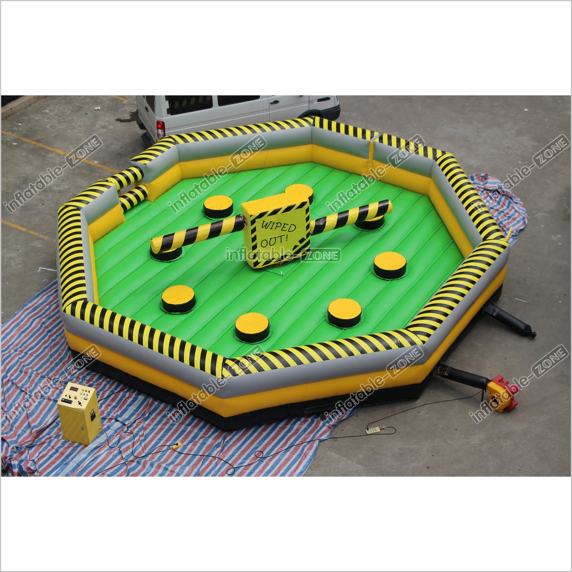 Giant Outdoor Inflatable Meltdown Challenge Eliminator Inflatable Wipeout Rotating Obstacles Sweeper Games - Inflatable-Zone