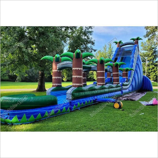 Commercial Tropical Waterslide Large Inflatable Slip And Slide Big Bounce Water Slide For Yard - Inflatable-Zone
