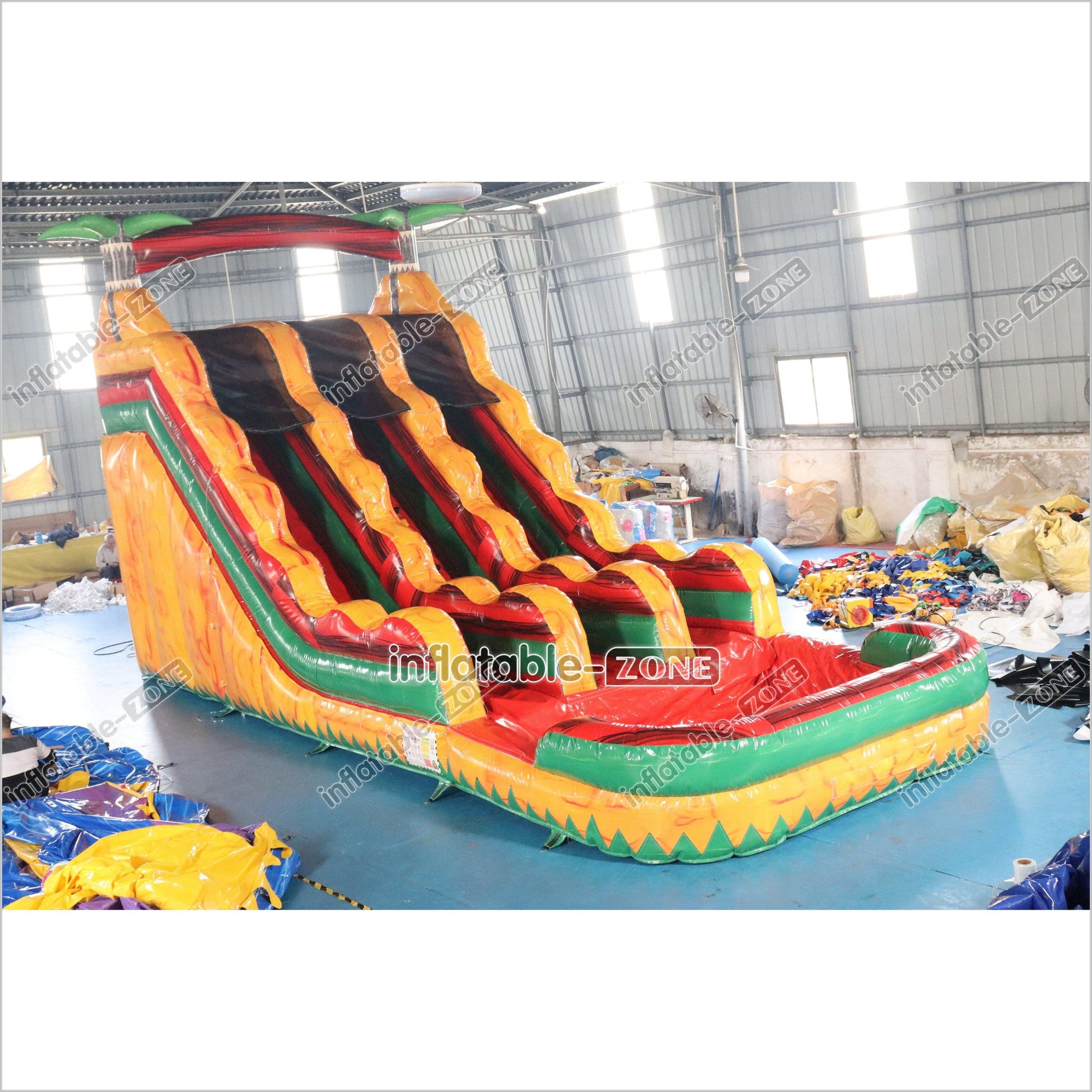 Tropical Giant Inflatable Slide With Pool Commercial Combo Large Inflatable Slides For Kids And Adults - Inflatable-Zone