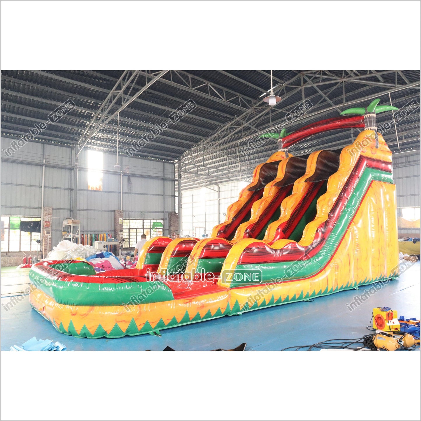 Tropical Giant Inflatable Slide With Pool Commercial Combo Large Inflatable Slides For Kids And Adults - Inflatable-Zone