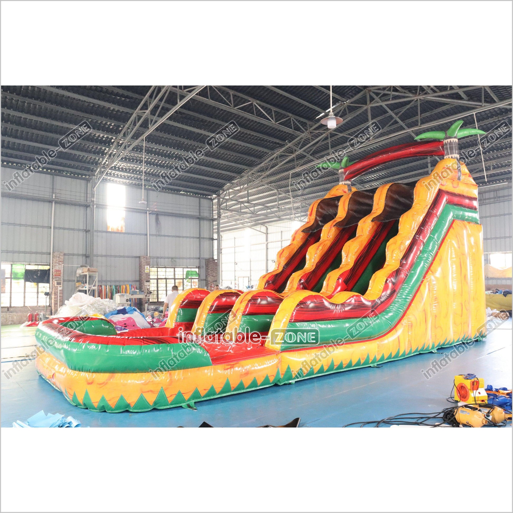 Tropical Giant Inflatable Slide With Pool Commercial Combo Large Inflatable Slides For Kids And Adults - Inflatable-Zone