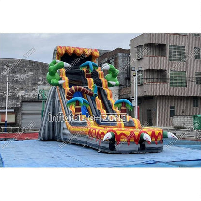 Blow Up Dinosaur Inflatable Slide Play Pool With Slide Birthday Party Water Slide Near Me - Inflatable-Zone