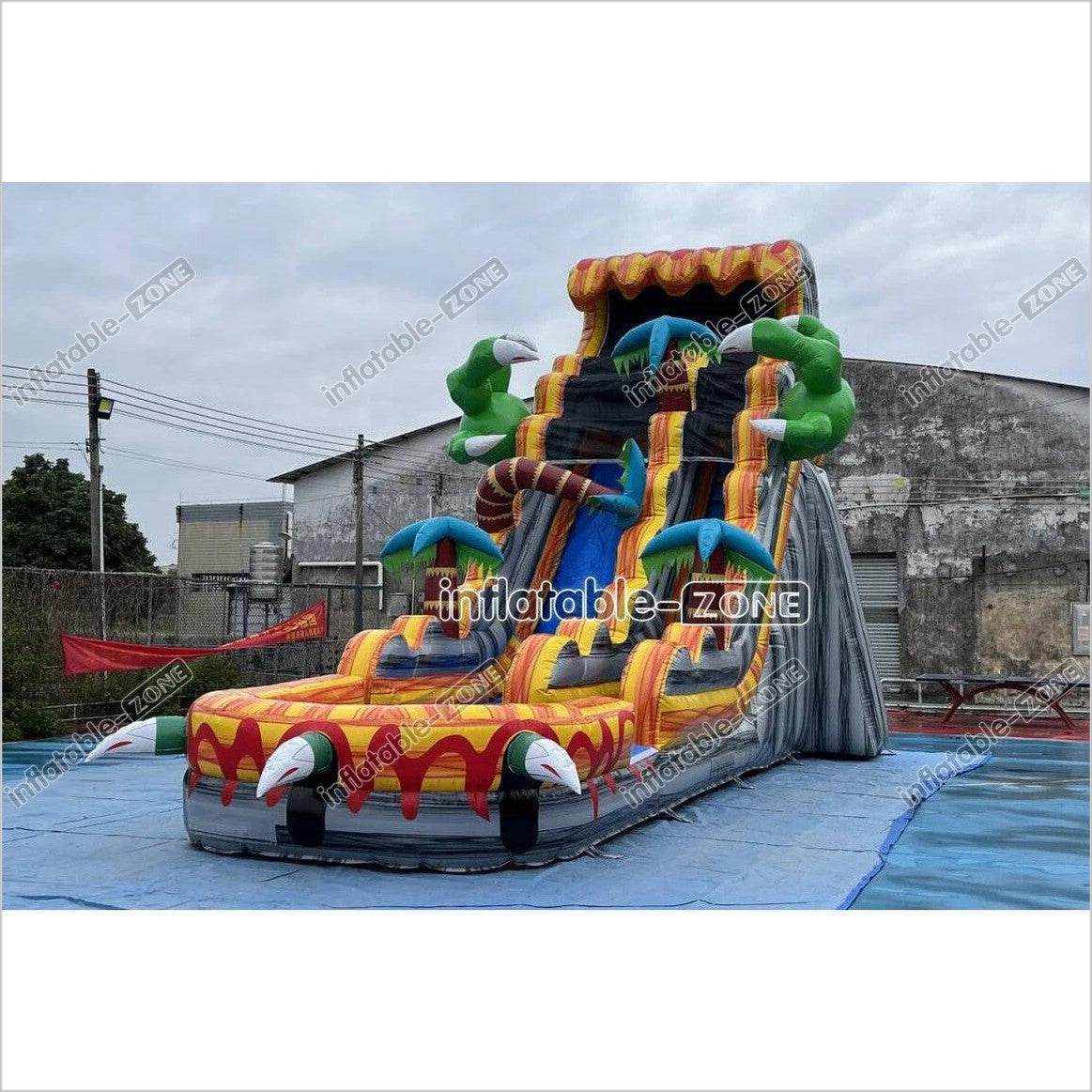 Blow Up Water Slide Big Inflatable Pontoon Slides A Bounce House Play Center Giant Waterslide - Inflatable-Zone