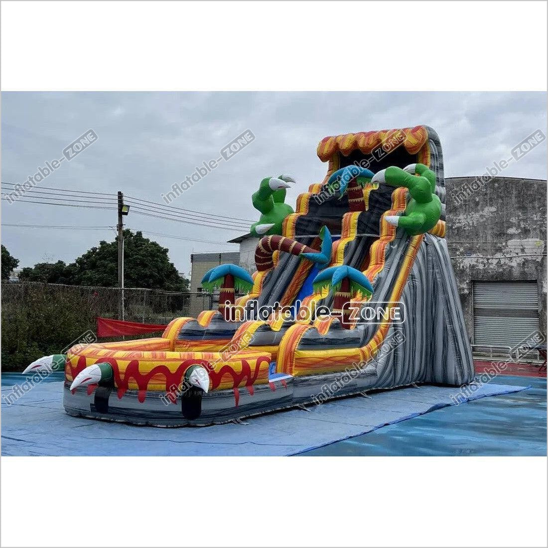 Blow Up Water Slide Big Inflatable Pontoon Slides A Bounce House Play Center Giant Waterslide - Inflatable-Zone